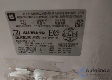 2017 GMC Terrain Denali from USA, damaged, VIN 2GKFLVE36H6134875